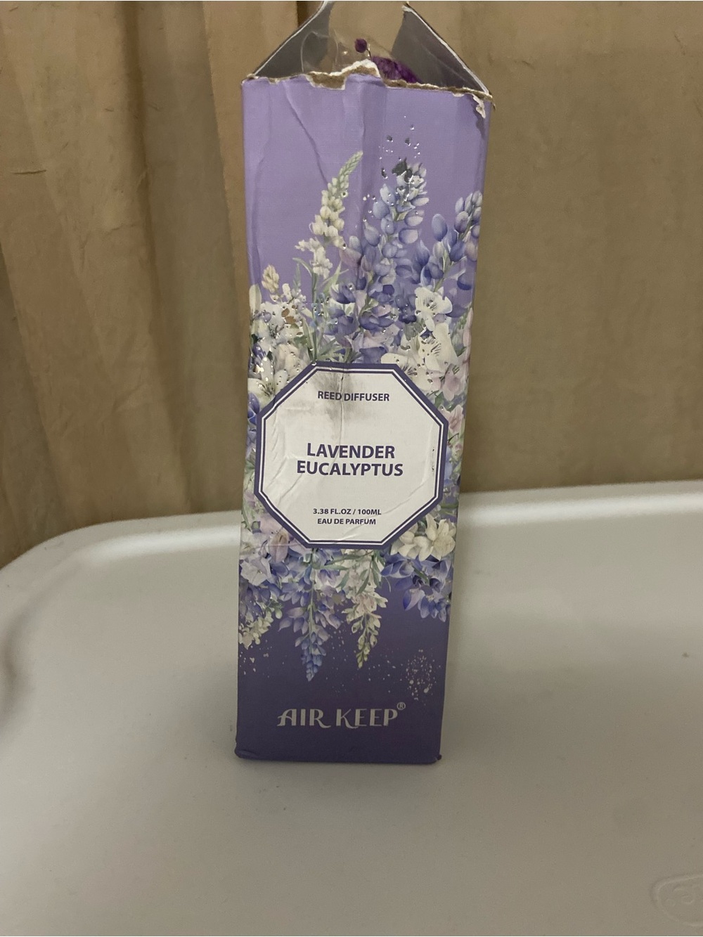 Airkeep Reed Diffuser Set,3.38 fl Real Flower/3.38Ounce/1pack, Lavender Field